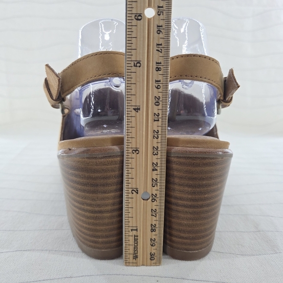 Sorel Womens Nadia Slingback Tan Leather Sandals Heels Shoes NL3241-224 Size 8 - Picture 6 of 11